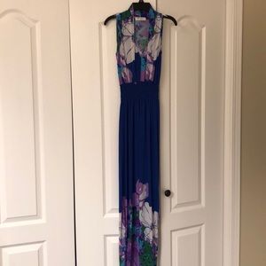 Long Blue  Floral maxi dress